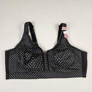 Cacique Cooling Bra 46DD French Full Coverage Wireless Polka Dot Discontinued